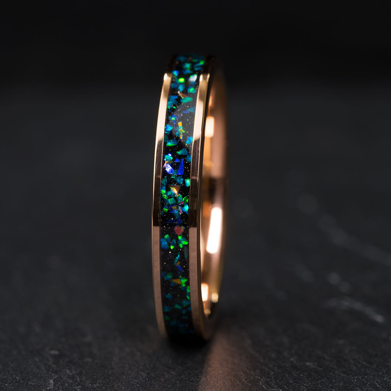 Women's opal band on sale rings